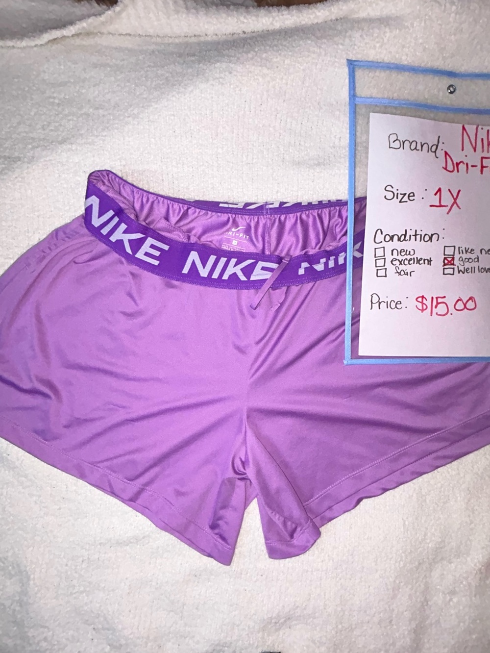 Nike Purple Women's Athletic Shorts with Logo Waistband 1x